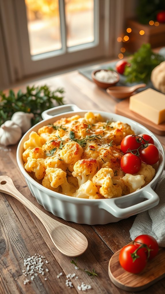 cheesy creamy cauliflower gratin