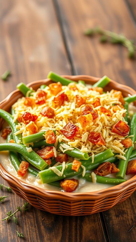 cheesy garlic green bean bake