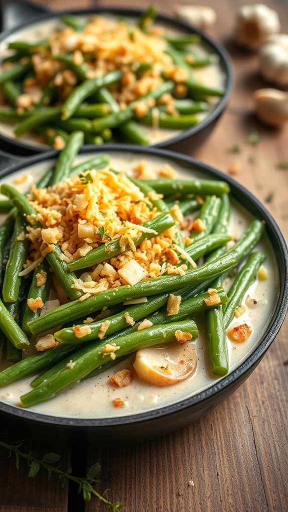cheesy garlic green bean bake