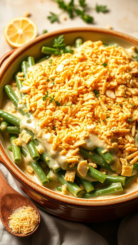 cheesy garlic green bean casserole