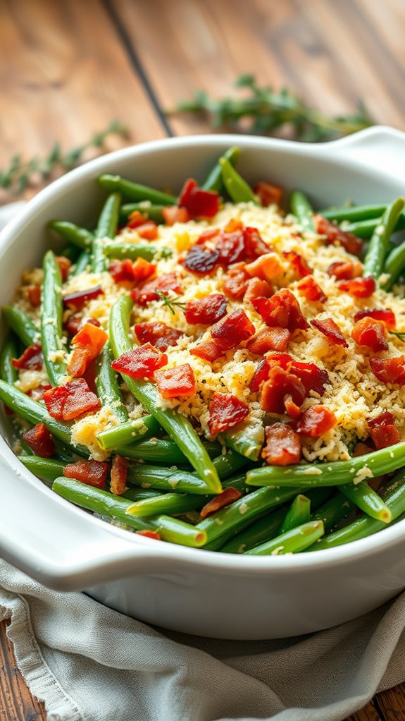cheesy garlic green bean casserole