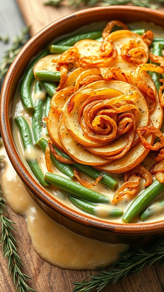cheesy garlic green bean casserole