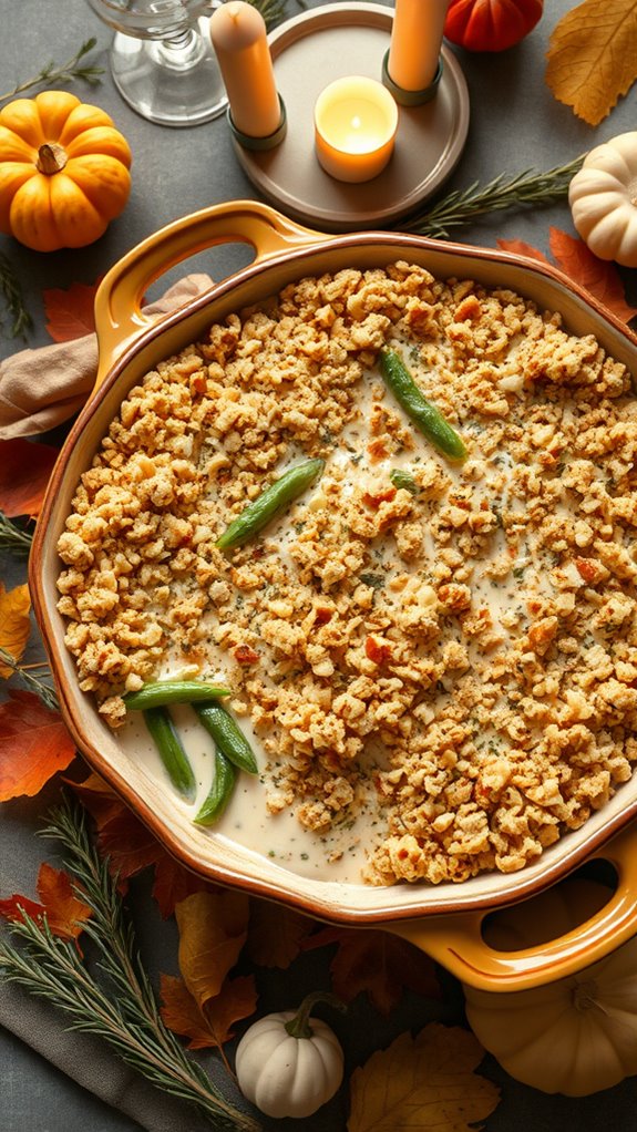 cheesy garlic green bean casserole