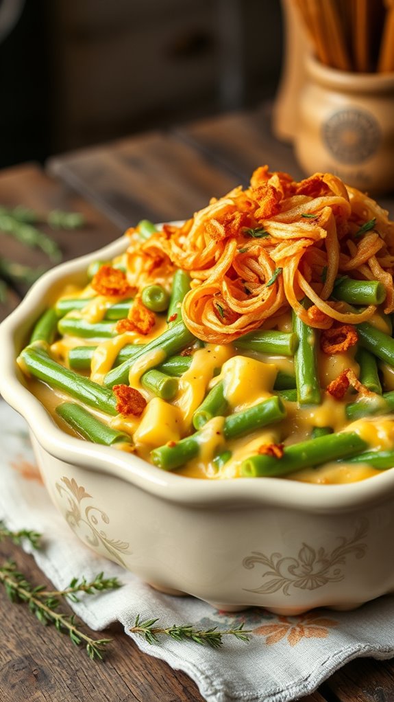 cheesy garlic green bean casserole