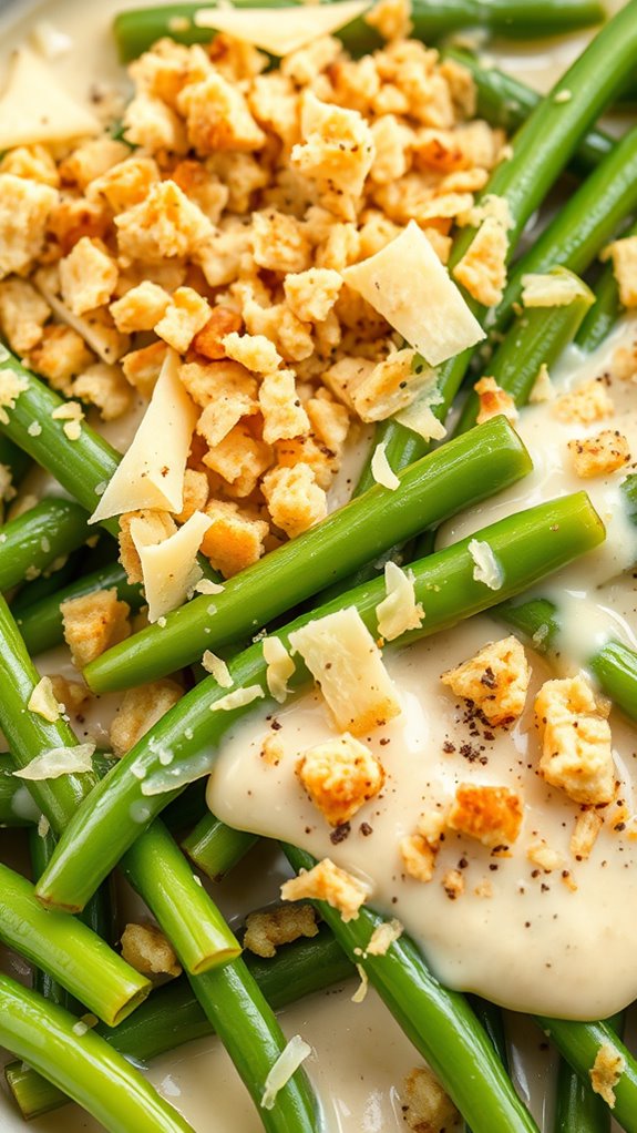 cheesy garlic green bean casserole