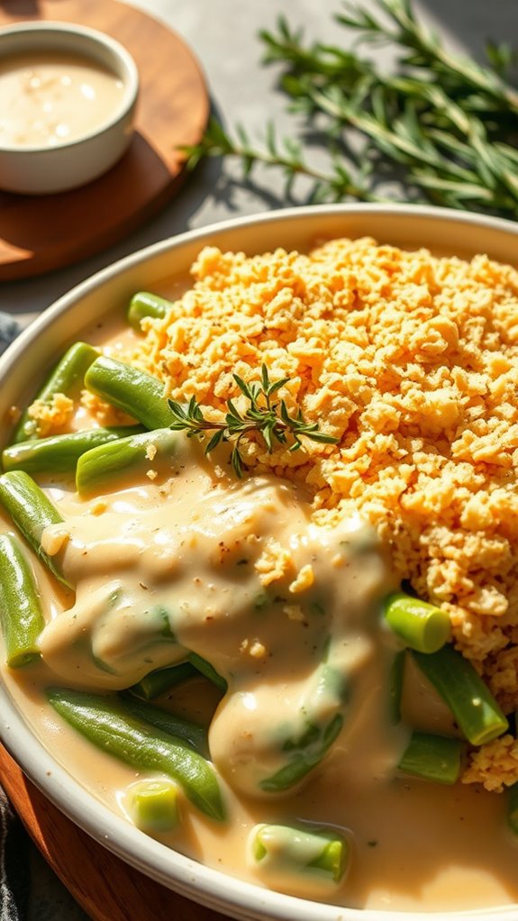 cheesy garlic green bean casserole