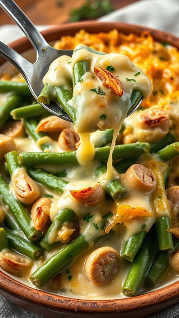 cheesy garlic green bean casserole