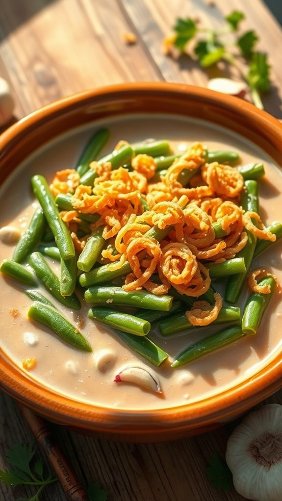 cheesy garlic green bean casserole