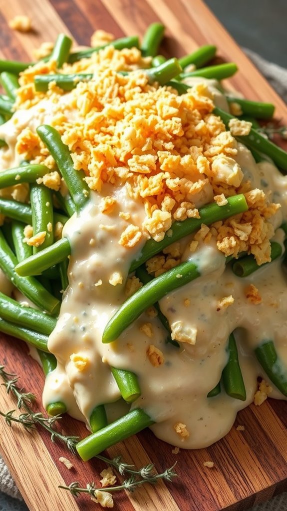 cheesy garlic green bean casserole
