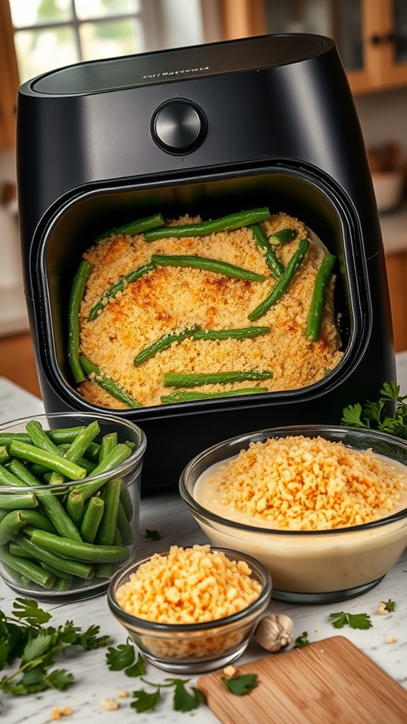 cheesy garlic green bean casserole