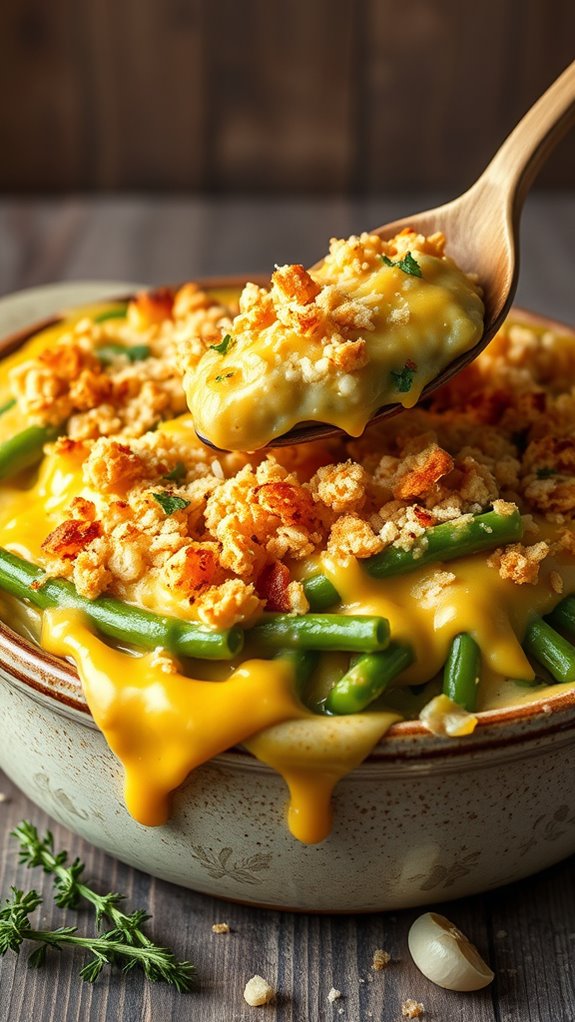 cheesy garlic green beans