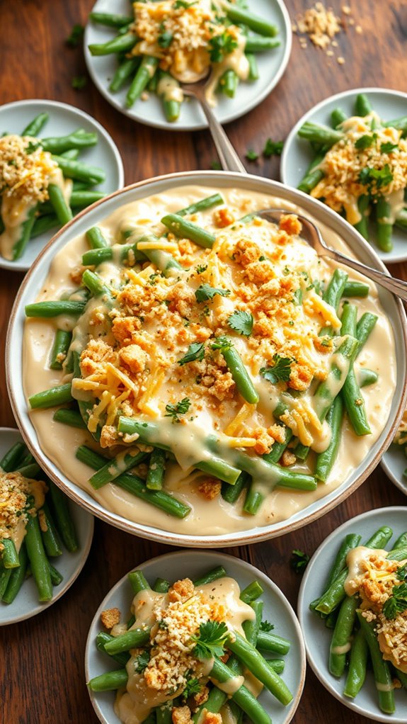 cheesy garlic green beans