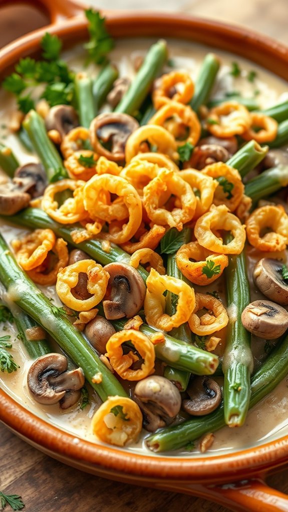 cheesy garlicky green bean casserole