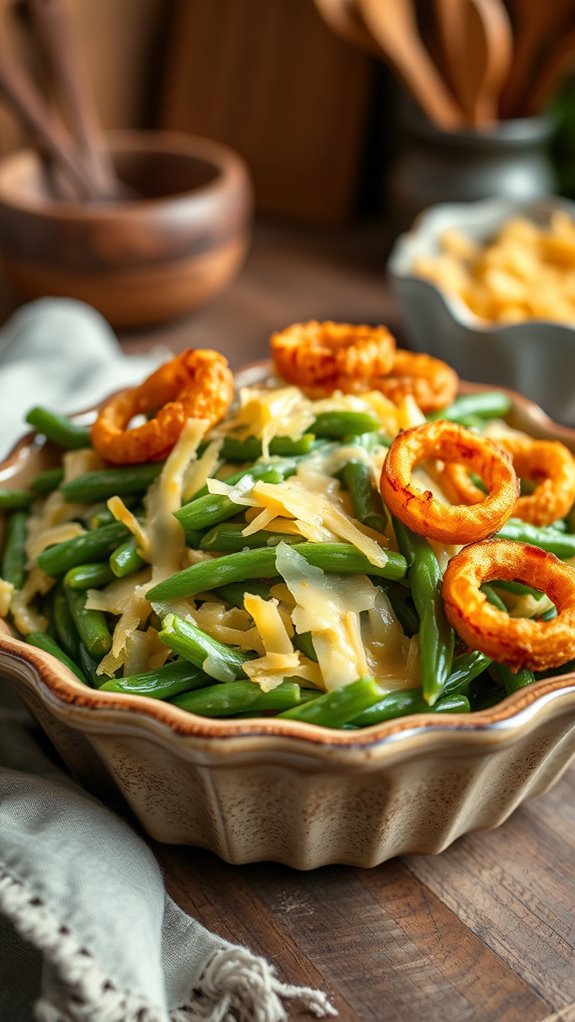 cheesy green bean pasta