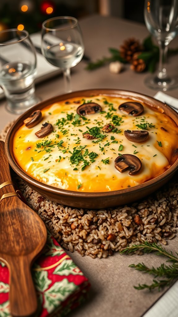 cheesy hearty wild rice bake