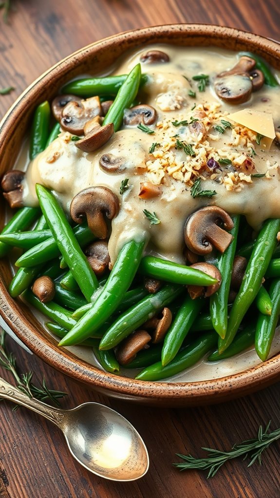 cheesy herbal green bean casserole