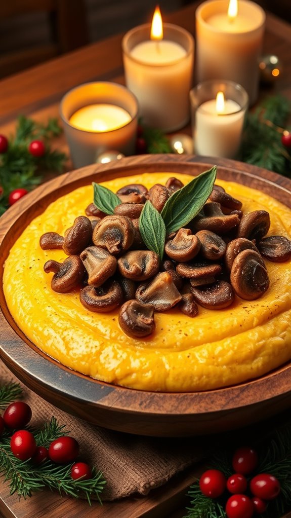 cheesy polenta with mushrooms