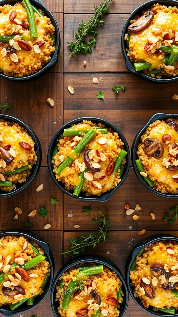 cheesy quinoa green bean casserole