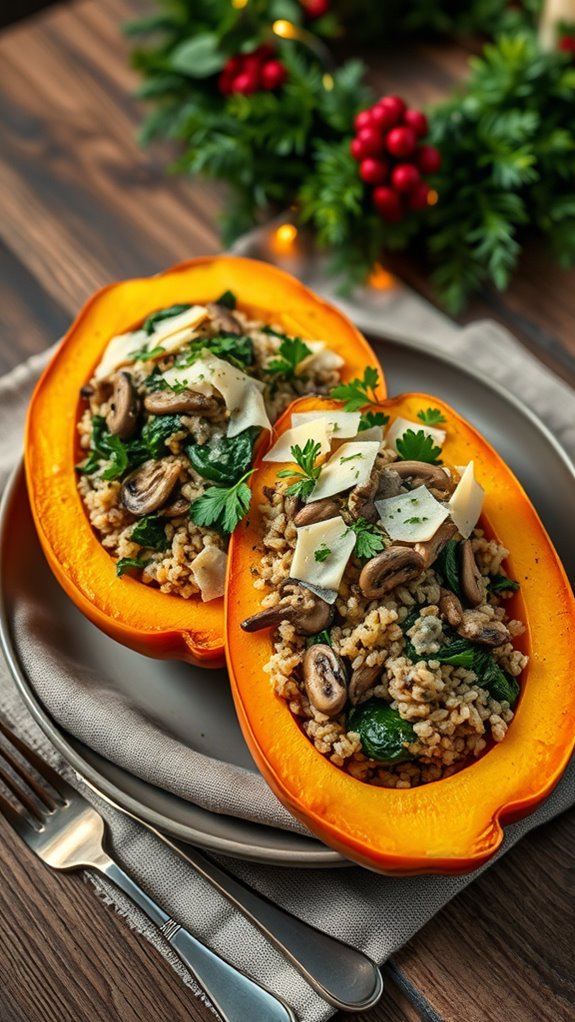 cheesy stuffed butternut squash