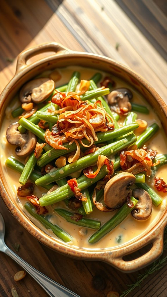 cheesy vegan green bean casserole