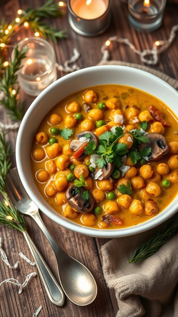 chickpea mushroom coconut curry
