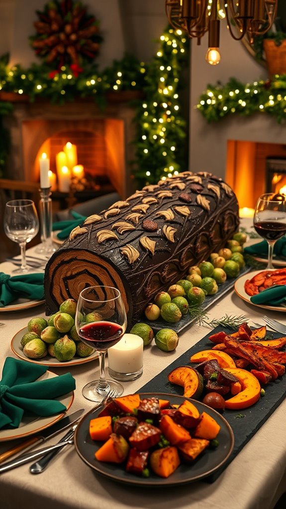 chocolate hazelnut yule log