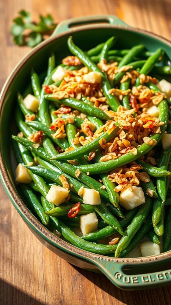 coconut vegan green bean casserole