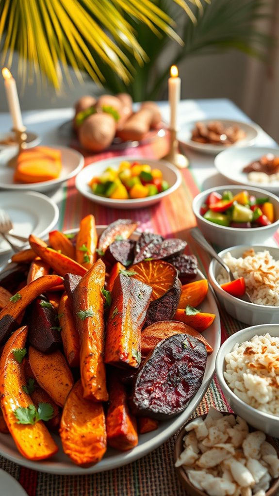 colorful caribbean roasted vegetables