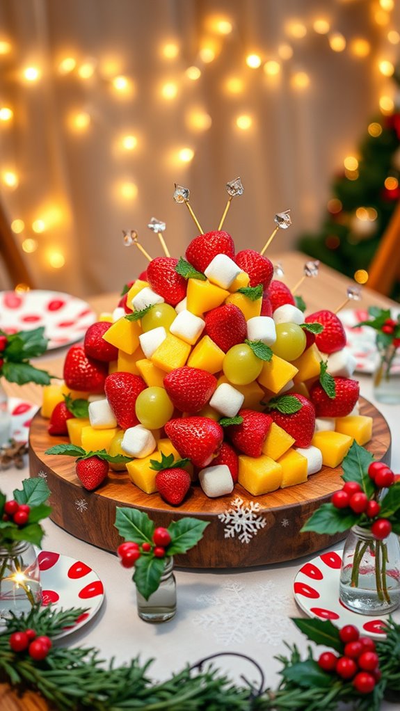 colorful festive fruit skewers