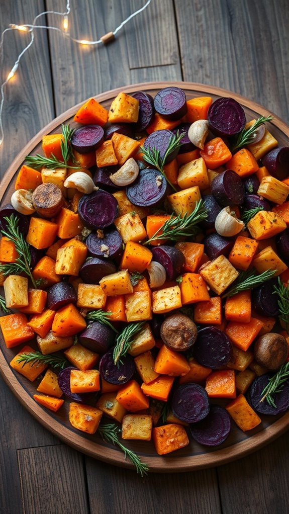 colorful roasted root vegetable dish