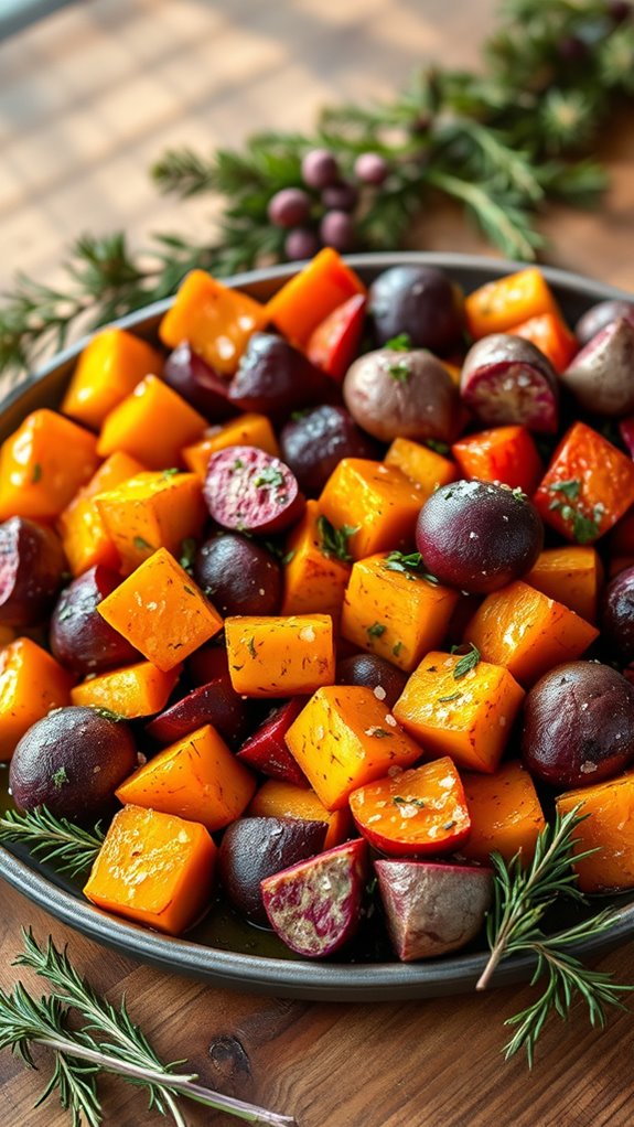 colorful roasted root vegetables