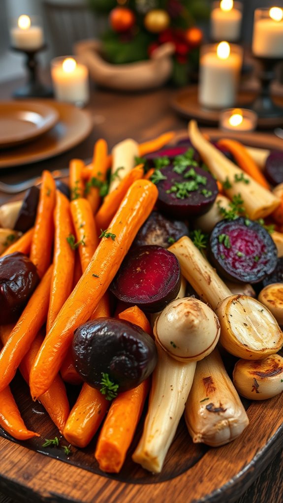 colorful roasted root vegetables