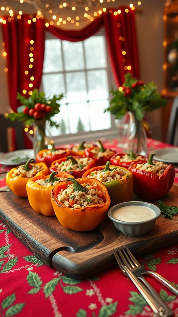 colorful stuffed bell peppers