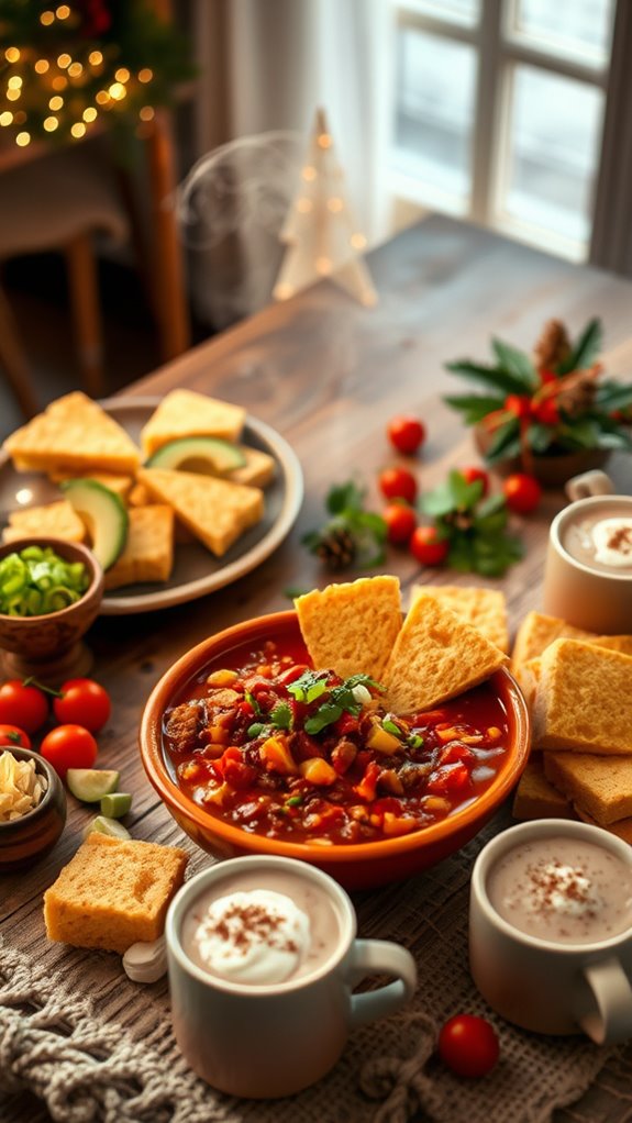 cozy chili with cornbread