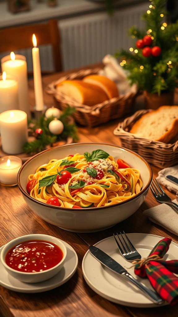 cozy vegetable pasta dish