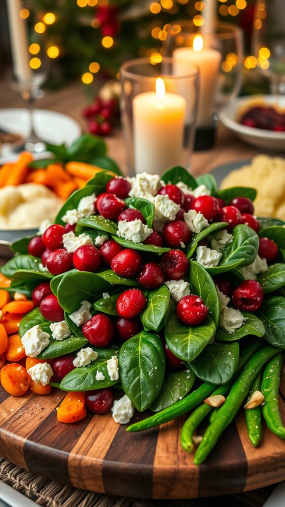 cranberry spinach feta salad