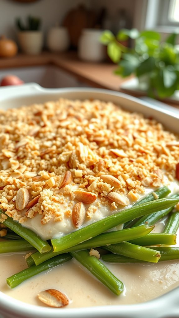 creamy almond green beans casserole