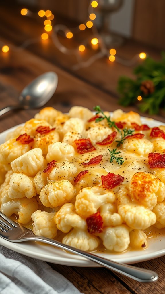 creamy bacon cauliflower gratin
