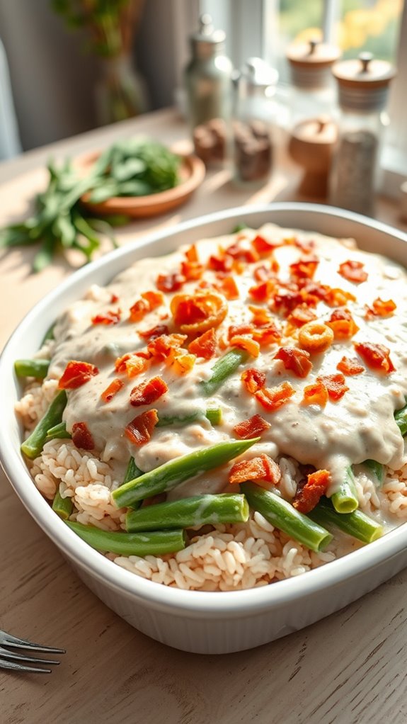 creamy bacon green bean casserole