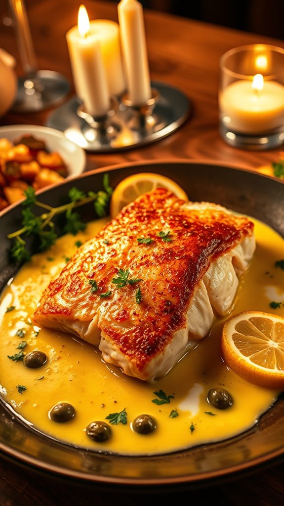 creamy capers parsley monkfish