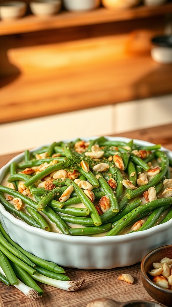 creamy cashew green bean casserole