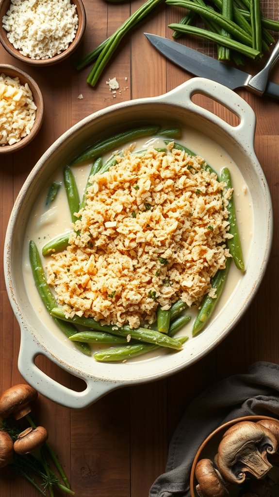 creamy cheddar green bean bake