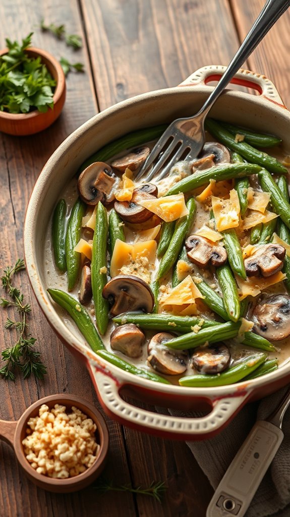creamy cheese green bean casserole