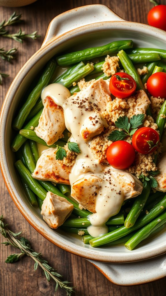 creamy chicken green bean bake