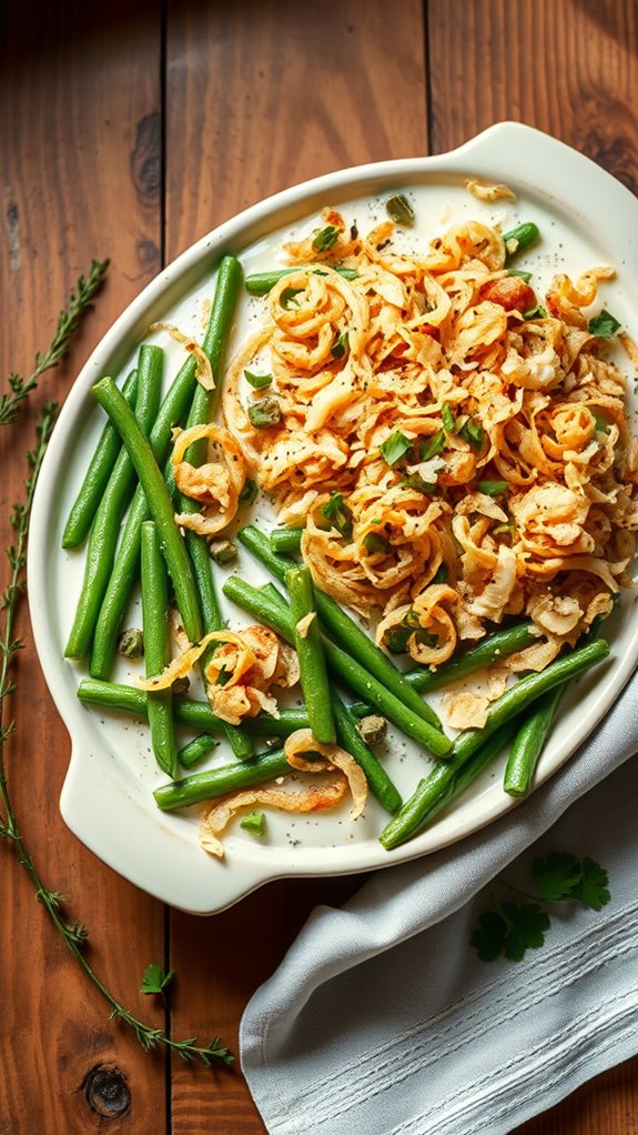 creamy dairy free green bean casserole