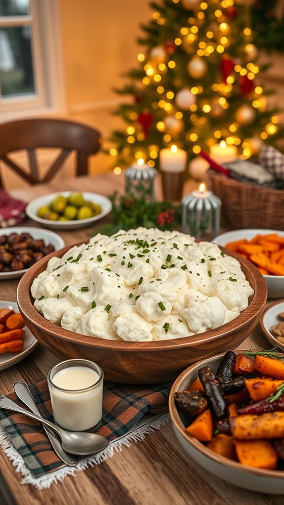 creamy garlic cauliflower mash