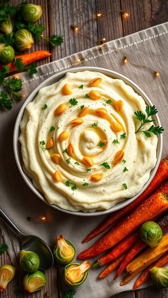 creamy garlic cauliflower mash