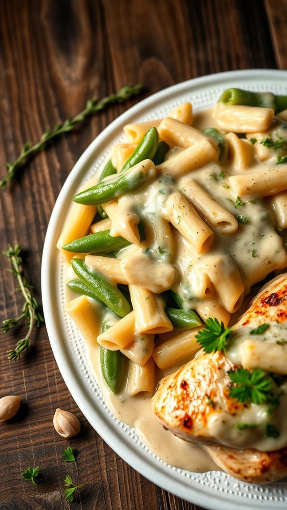 creamy garlic chicken bake