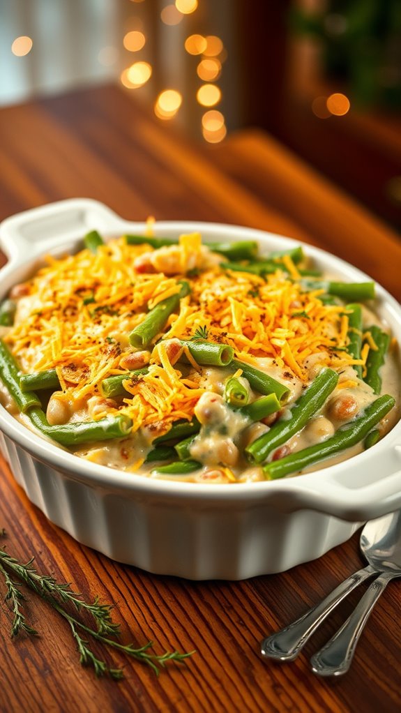 creamy garlic green bean casserole