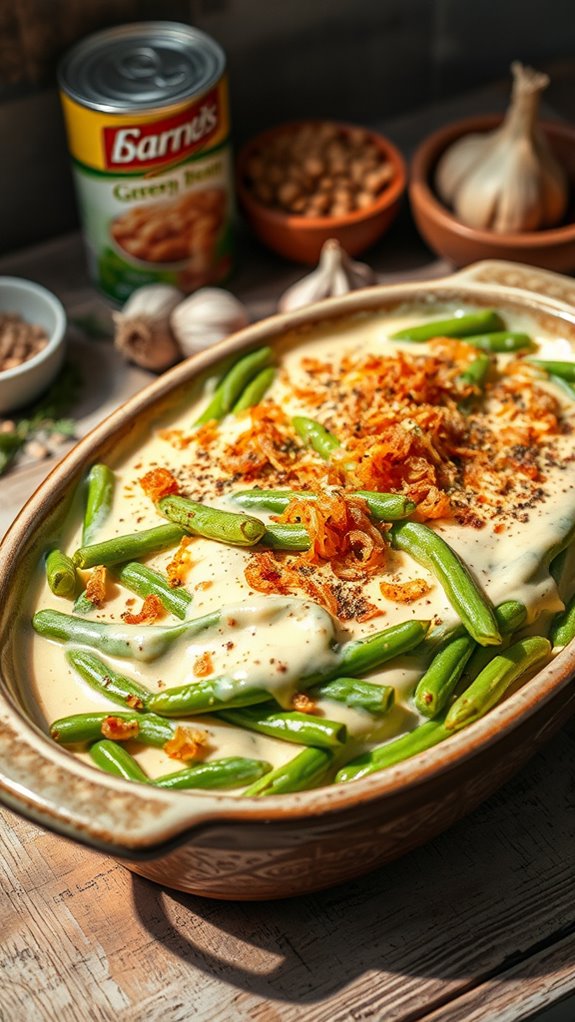 creamy garlic green beans